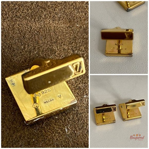 Authentic Louis Vuitton Brown Damier Ebene Coated Canvas Square Cufflinks Case - Picture 12 of 13